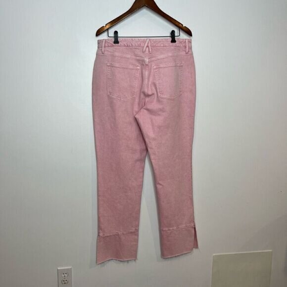 Good American Women's Good Boy Split Hem Straight Leg Jeans Pink Size 14/32 - Picture 7 of 13
